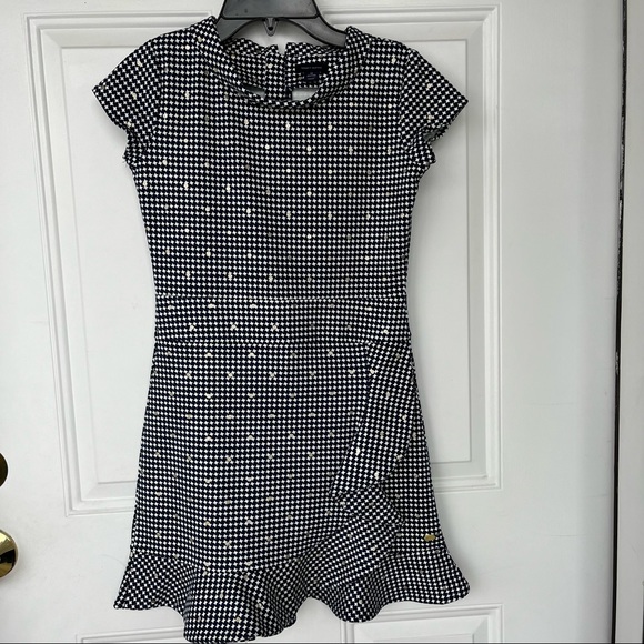 •TOMMY HILFIGER• Girls Navy/White Patterned Dress - Size Medium (8-10) - Picture 1 of 11